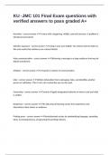 KU -JMC 101 Final Exam questions with verified answers to pass graded A&plus;