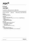 2024 AQA A-level   HISTORY  Component 2L  Italy and Fascism&comma; c1900&ndash;1945  QUESTION PAPER WITH FINAL MARKING SCHEME  100&percnt; VERIFIED