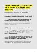 Wood Destroying Organisms Final Exam questions and answers&period;