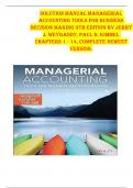 SOLUTION MANUAL MANAGERIAL ACCOUNTING TOOLS FOR BUSINESS DECISION MAKING 9TH EDITION BY JERRY J&period; WEYGANDT&comma; PAUL D&period; KIMMEL CHAPTERS 1 - 14&comma; COMPLETE NEWEST VERSION&period;