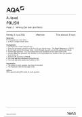2024 AQA A-level  POLISH  Paper 2 Writing &lpar;Set texts and films&rpar;QUESTION PAPER WITH FINAL MARKING SCHEME  100&percnt; VERIFIED