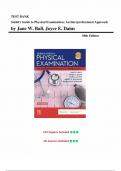 Test Bank For Seidel's Guide to Physical Examination An Interprofessional Approach 10th Edition by Jane W&period; Ball&comma;All chapters A&plus; guide