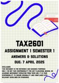 TAX2601 Assignment 1 Semester 1 | Due 7 April 2025