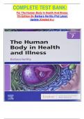 COMPLETE TEST BANK&colon; For The Human Body In Health And Illness 7th Edition By Barbara Herlihy Phd Latest Update &lpar;Graded A&plus;&rpar;