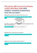 EPA Section 608 Universal Certification  LATEST 2025 REAL EXAM WITH  CORRECT ANSWERS GUARANTEED  PASS 98&percnt; ACCURACY