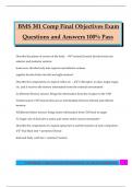 BMS 301 Comp Final Objectives Exam Questions and Answers 100&percnt; Pass