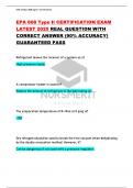 EPA 608 Type II CERTIFICATION EXAM  LATEST 2025 REAL QUESTION WITH  CORRECT ANSWER &lpar;90&percnt; ACCURACY&rpar;  GUARANTEED PASS