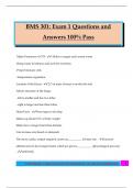 BMS 301&colon; Exam 1 Questions and Answers 100&percnt; Pass