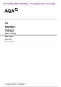 AQA AS LEVEL FRENCH 7651&sol;2 Paper 2 Writing Detailed Mark Scheme 2024