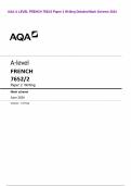 AQA A LEVEL FRENCH 7652&sol;2 Paper 2 Writing Detailed Mark Scheme 2024