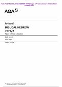 AQA A LEVEL BIBLICAL HEBREW 7677&sol;2 Paper 2 Prose Literature Detailed Mark Scheme 2024