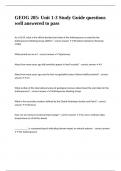 GEOG 205&colon; Unit 1-3 Study Guide questions well answered to pass
