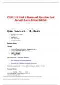 PHSC 211 Week 2 Homework Questions And Answers Latest Update &lpar;2025&rpar;&excl;&excl;