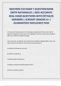 BIOCHEM 210 EXAM 7 QUESTION BANK  &lpar;WITH RATIONALES &vert; 2025 ACCURATE  REAL EXAM QUESTIONS WITH DETAILED  ANSWERS &vert; ALREADY GRADED A&plus; &vert;  GUARANTEED EXCELLENCE PASS