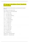 ATI dosage calculations Exam Questions And Answers
