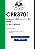 PR3701 Assignment 2 (QUALITY ANSWERS) Semester 1 2025. F