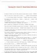Nursing 214 - Exam &num;2 - Renal Failure With Correct Answers