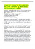 SHADOW HEALTH - TINA JONES&comma; HEALTH HISTORY &vert;&vert; 2025 LATEST UPDATE&vert;&vert; CORRECT QUESTIONS & ANSWERS&vert;&vert; VERIFIED A&plus; exam bundle