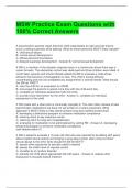 MSW Practice Exam Questions with 100&percnt; Correct Answers 
