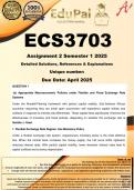 ECS3703 Assignment 2 &lpar;COMPLETE ANSWERS&rpar; Semester 1 2025  - DUE  April 2025