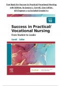 TEST BANK For Success in Practical&sol;Vocational Nursing 10th Edition&comma; by Janyce L&period; Carroll&comma; Lisa Collier&comma; All Chapters 1-19 included Graded A&plus; PDF INSTANT DOWNLOAD