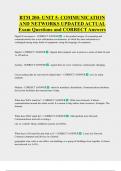 BTM 200- UNIT 5- COMMUNICATION  AND NETWORKS UPDATED ACTUAL   Exam Questions and CORRECT Answers