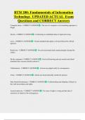 BTM 200&colon; Fundamentals of Information  Technology  UPDATED ACTUAL  Exam  Questions and CORRECT Answers 