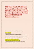   QME Exam Prep Self Test&vert;Brand New Expert Exam Questions with 100&percnt; Correct Verified Answers&comma; All Graded A&plus;&vert;Latest Expert Premium Update&lpar;2025-2026&rpar;&vert;100&percnt; Guaranteed Success&period;