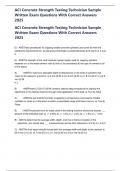 ACI Concrete Strength Testing Technician Sample Written Exam Questions With Correct Answers 2025