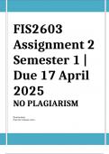 FIS2603 Assignment 2 Semester 1 &vert; Due 17 April 2025