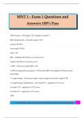 MNT 1 - Exam 1 Questions and Answers 100&percnt; Pass