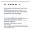 BHS 175 - Module 10 &lpar;C&period; 12&rpar; Exam Questions and 100&percnt; Verified Answers 