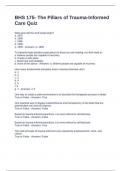 BHS 175- The Pillars of Trauma-Informed Care Quiz Questions and Correct Answers