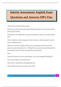 Interim Assessment- English Exam Questions and Answers 100&percnt; Pass