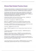 Illinois Real Estate Practice Exam Questions with Correct Answers&vert;New Version with complete solutions