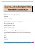 HSAN PRACTICE TEST QUESTIONS AND ANSWERS 100&percnt; PASS