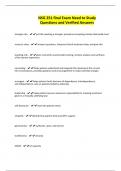 NSG 251 final Exam Need to Study Questions and Verified Answers