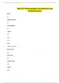 NSG 251 Pharmacology Test Questions and Verified Answers