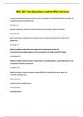 NSG 251 Test Questions and Verified Answers