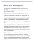 Illinois State Plumbing Exam Questions with Correct Answers&vert; New Version with complete solutions