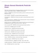 Illinois General Standards Pesticide Exam Questions and Answers&vert;2025 Update&vert;100&percnt; Correct