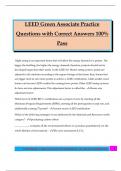 LEED Green Associate Practice Questions with Correct Answers 100&percnt; Pass