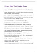 Illinois State Test- Broker Exam Questions With 100&percnt; Correct Solutions&period;