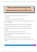 Music Appreciation Final Exam Questions and Answers 100&percnt; Pass