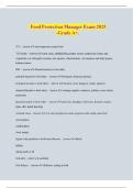 Food Protection Manager Exam 2025 -Grade A&plus;