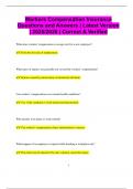 Workers Compensation Insurance Questions and Answers &vert; Latest Version  &vert; 2025&sol;2026 &vert; Correct & Verified