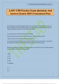 AAPC CPB Practice Exam Questions And Answers &vert;Latest 2025 &vert; Guaranteed Pass