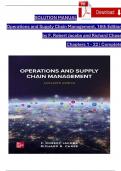 SOLUTION MANUAL Operations and Supply Chain Management&comma; 16th Edition by F&period; Robert Jacobs and Richard Chase Chapters 1 - 22 &vert; Complete