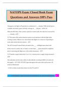 NATOPS Exam&colon; Closed Book Exam Questions and Answers 100&percnt; Pass