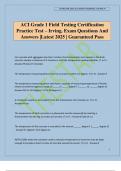 ACI Grade 1 Field Testing Certification Practice Test &ndash; Irving&period; Exam Questions And Answers &vert;Latest 2025 &vert; Guaranteed Pass